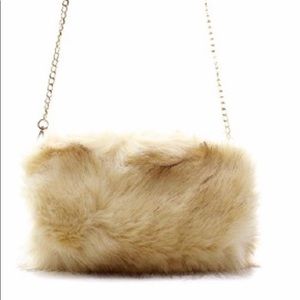 New faux fur hand warmers purse
